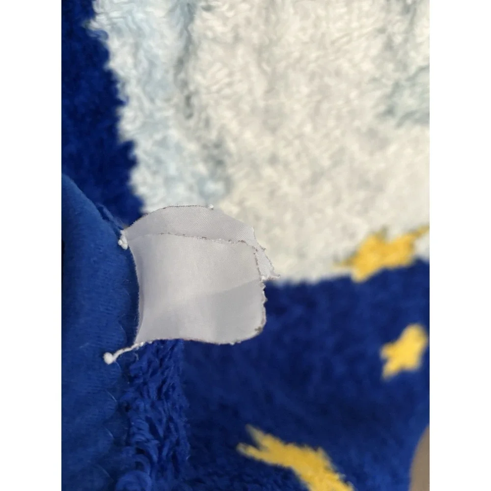 Vintage Baby Mink Blanket Pegasus Deep Royal Blue Stars Clouds Dreams‎ 43
